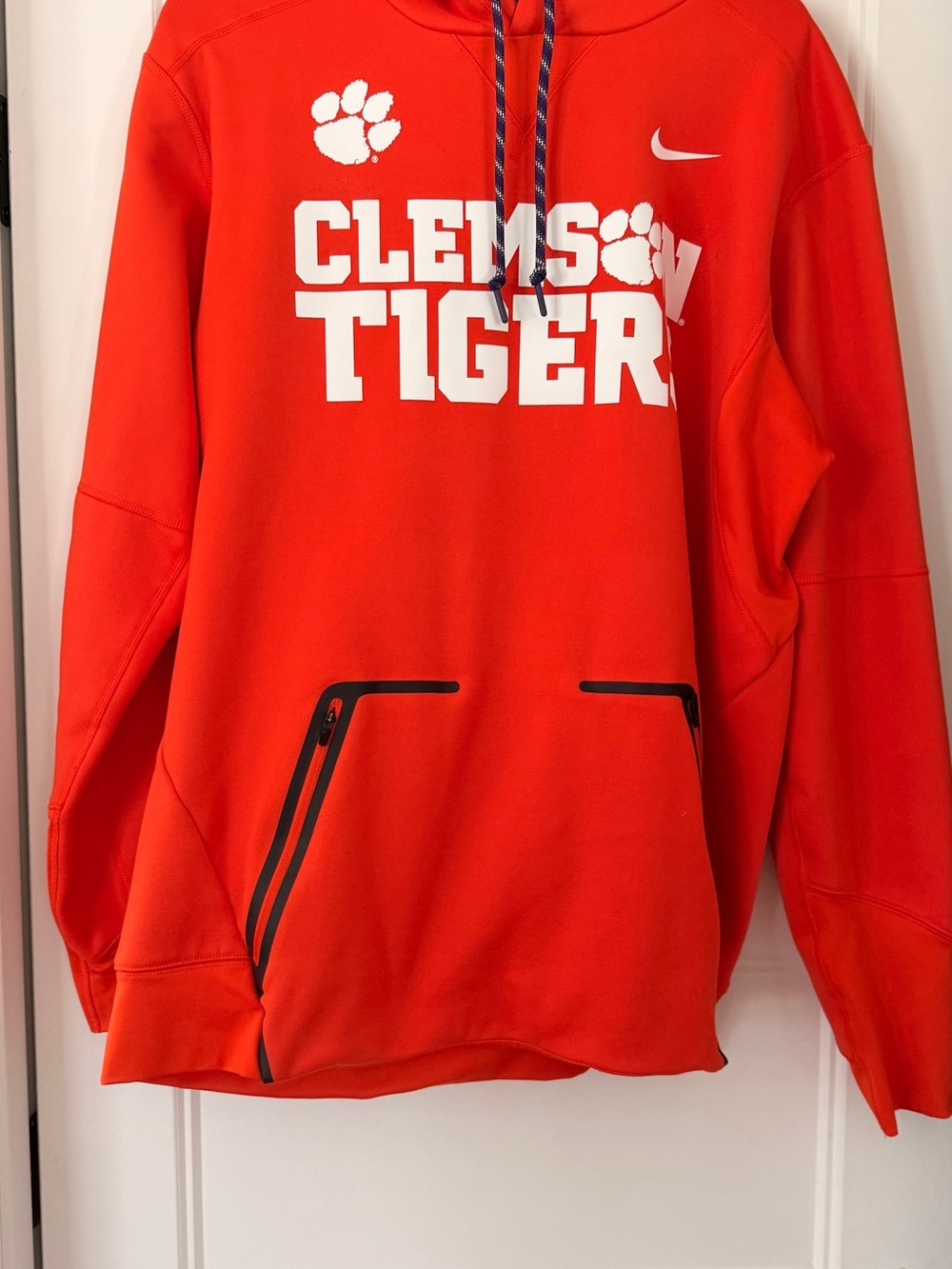 Nike Orange Clemson Tigers Pullover Hoodie with White Graphics